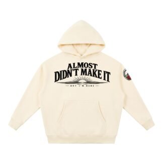 Almost Didn't Make It - Oversized Boxy Fit Fleece Hoodie
