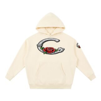 Essential Oversized Cuff with Rose Logo Fleece Hoodie